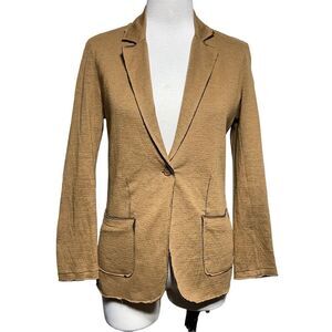 Majestic Filatures Fitted Cotton Cashmere Fitted Raw Edge Blazer Size 1